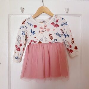 Carter's Pink Floral Long Sleeve Tulle Dress 2T